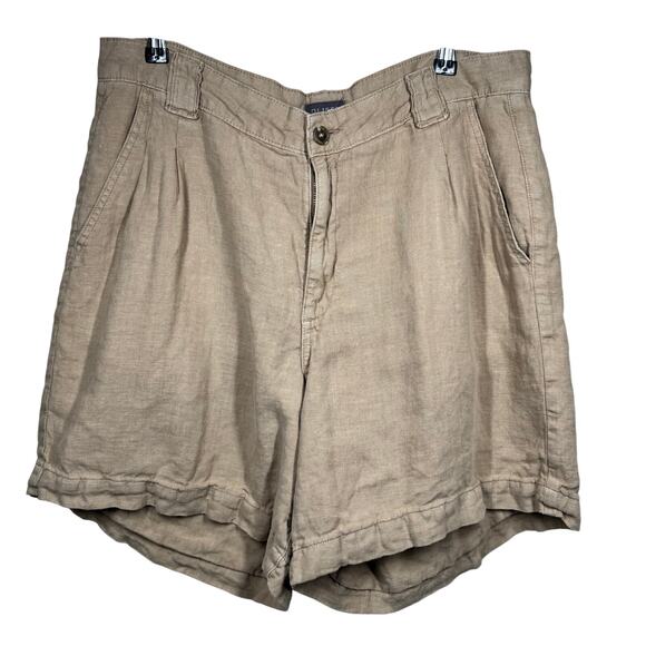 DL1961 Heidi Shorts Women’s Large Brown 100% Linen High Rise Summer Chic Staple - Picture 4 of 13